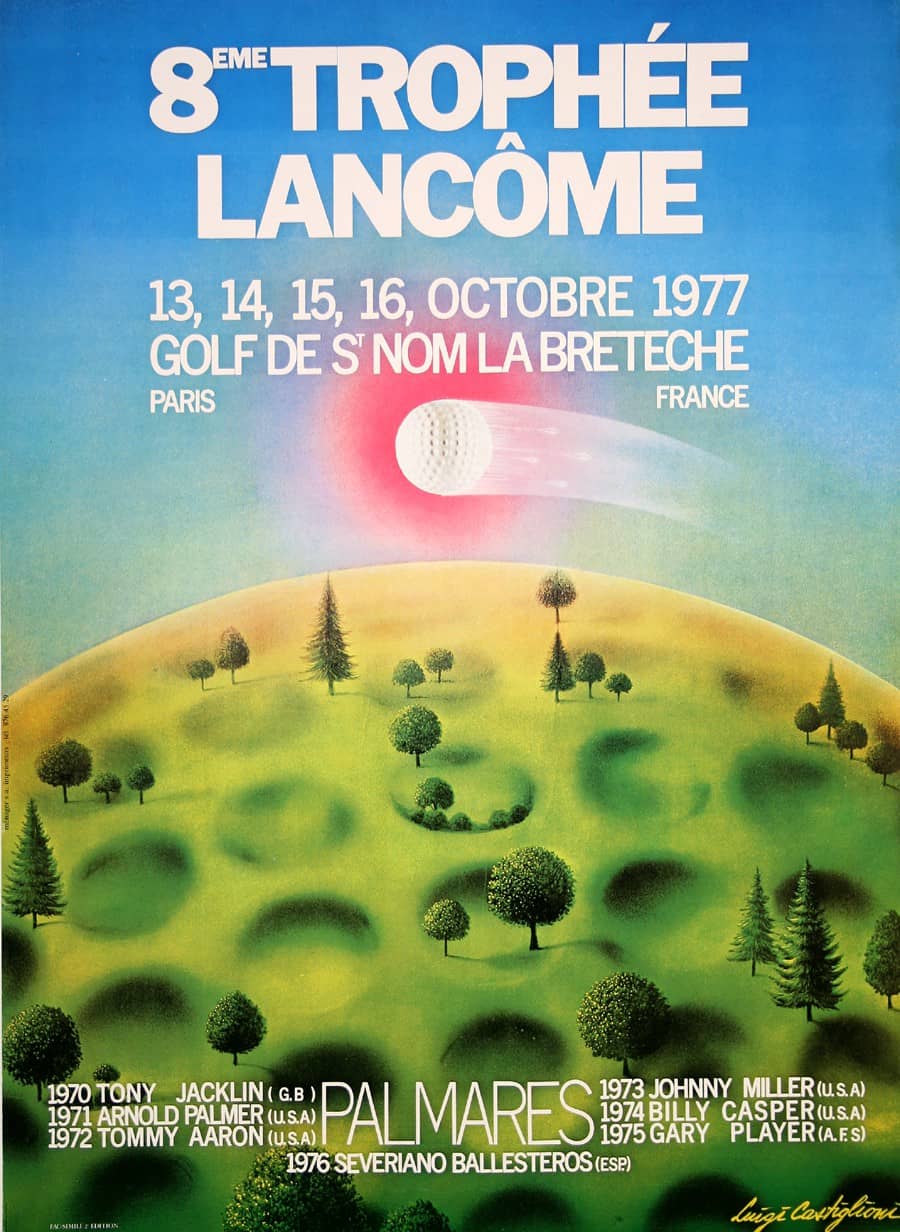 Original French Golf Poster for Trophe'e Lancome of 1977