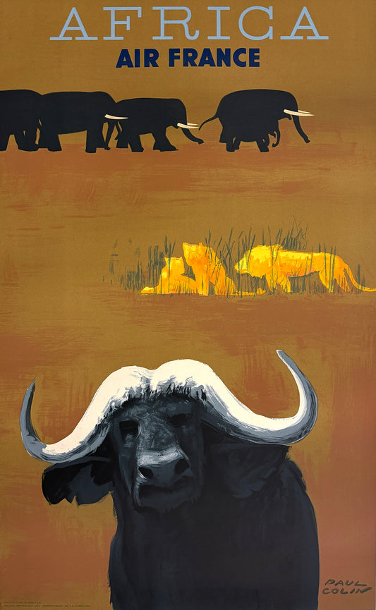 Original Vintage Air France - Africa Poster by Paul Colin 1956