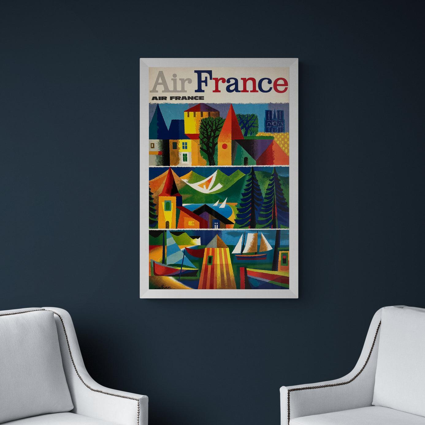 Air France Collage Vintage Poster by Jacques Nathan
