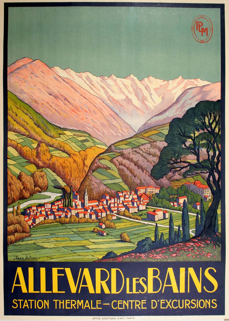 Original Greolieres Les Neiges Vintage French Ski Poster by