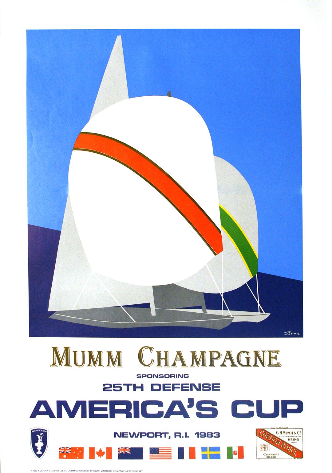 Original Mumm Champagne Poster for 1983 America's Cup Races