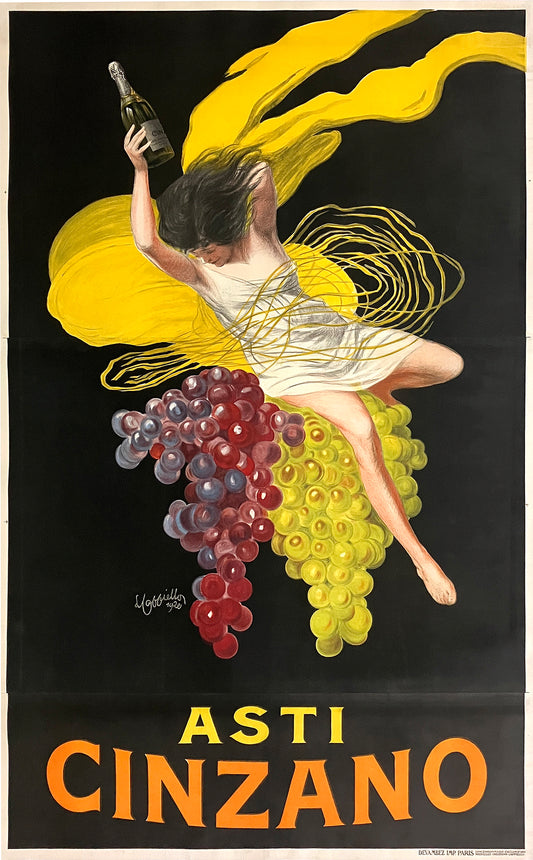 Original Vintage Asti Cinzano Poster by Cappiello 1920 Oversize Extremely Rare