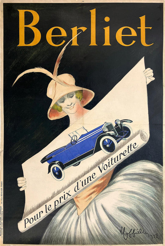 Original Vintage Berliet Car Poster by Leonetto Cappiello 1922