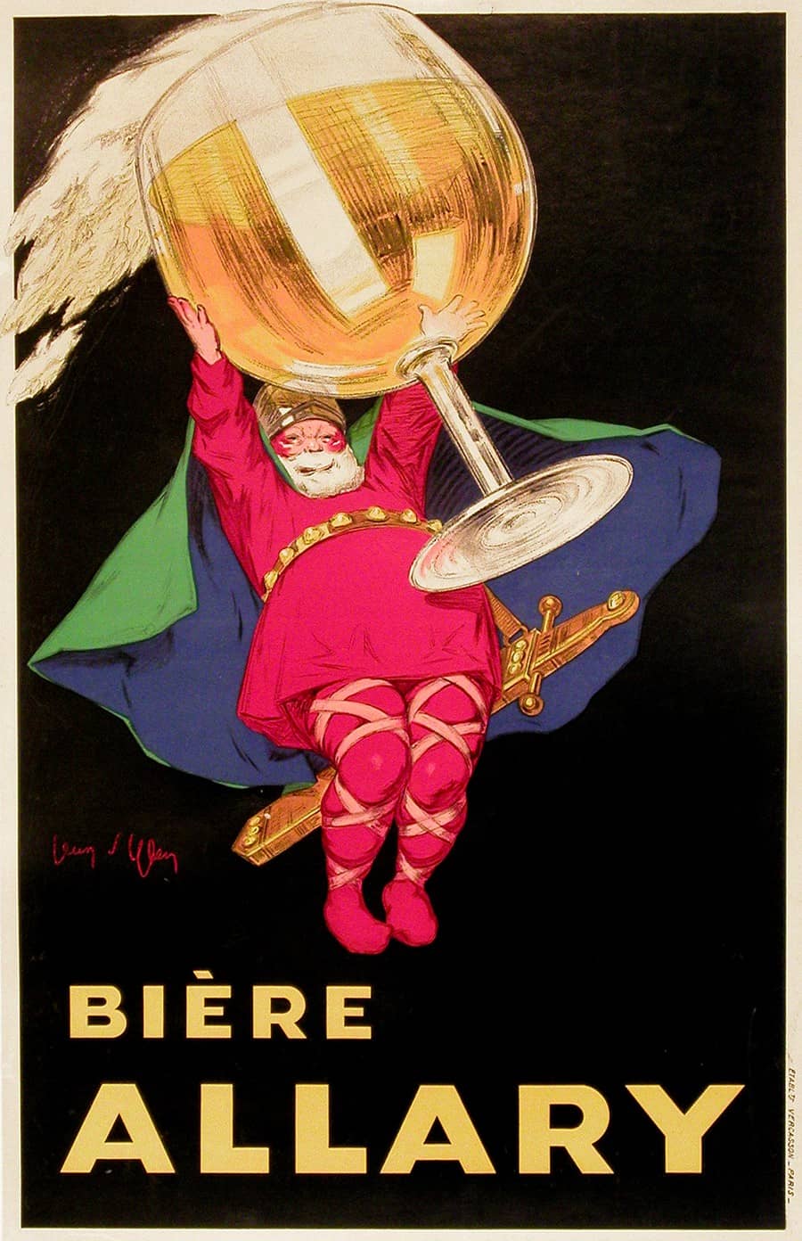 Original Vintage Biere Allary Poster Carton by Jean d'Ylen c1925 Beer