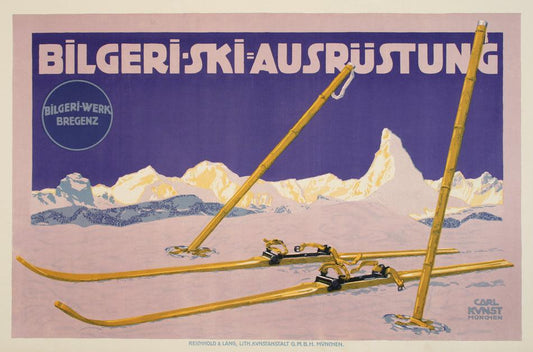 Original Bilgeri Ski Poster by Carl Kunst c1915