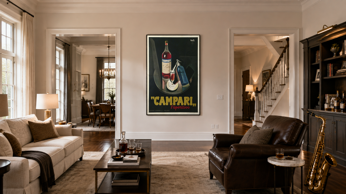 Original Vintage Italian Campari Poster by Nizzoli 1926 Large Format