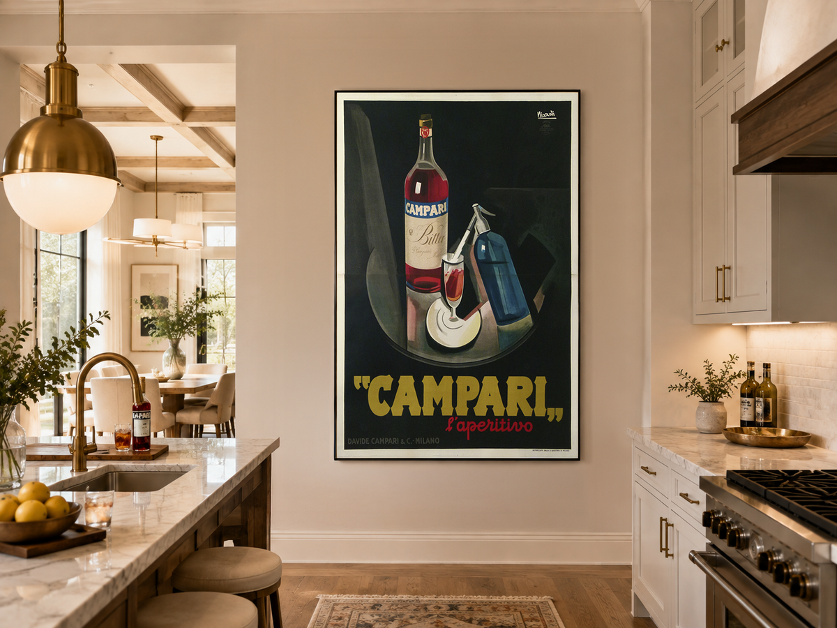 Original Vintage Italian Campari Poster by Nizzoli 1926 Large Format