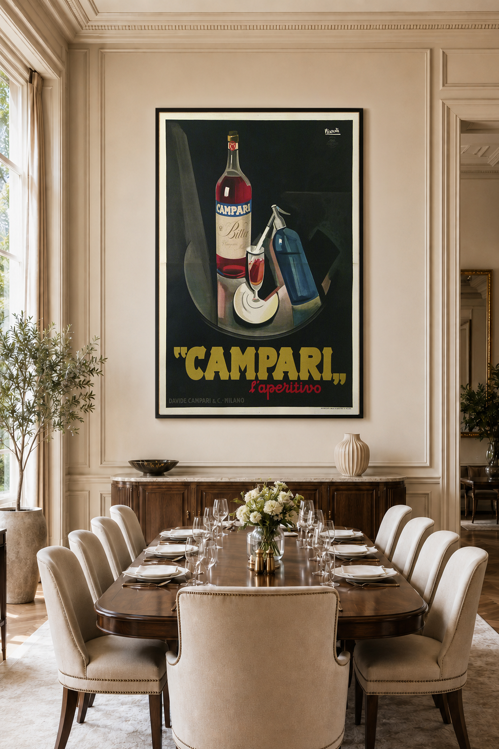 Original Vintage Italian Campari Poster by Nizzoli 1926 Large Format