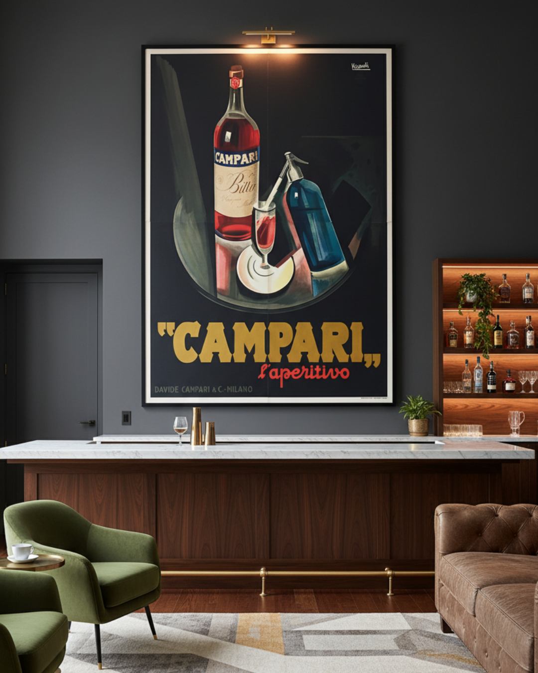 Original Vintage Italian Campari Poster by Nizzoli 1926 Large Format