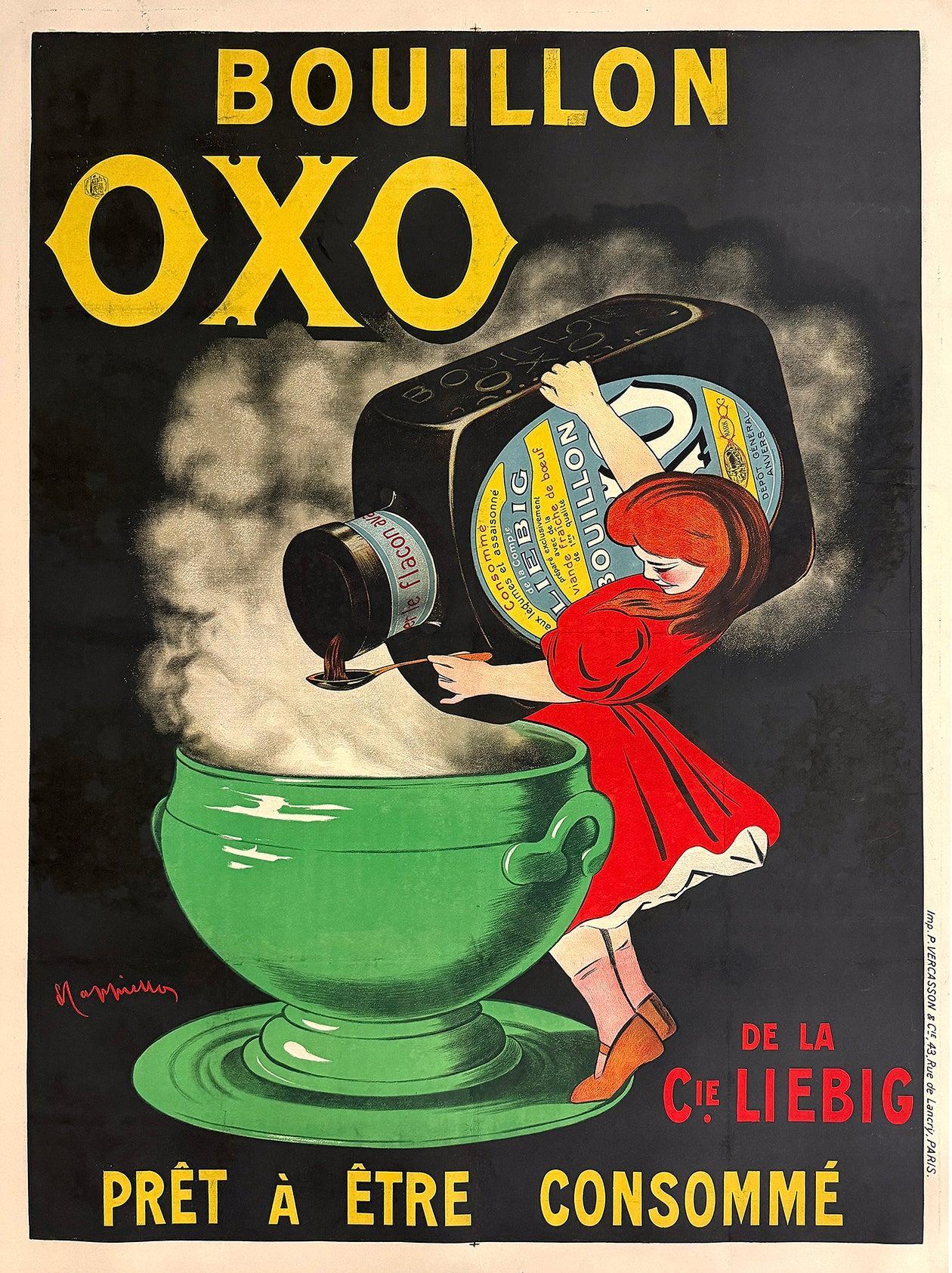 Origiinal Vintage Cappiello Bouillon Oxo Poster c1907 ULTRA RARE!