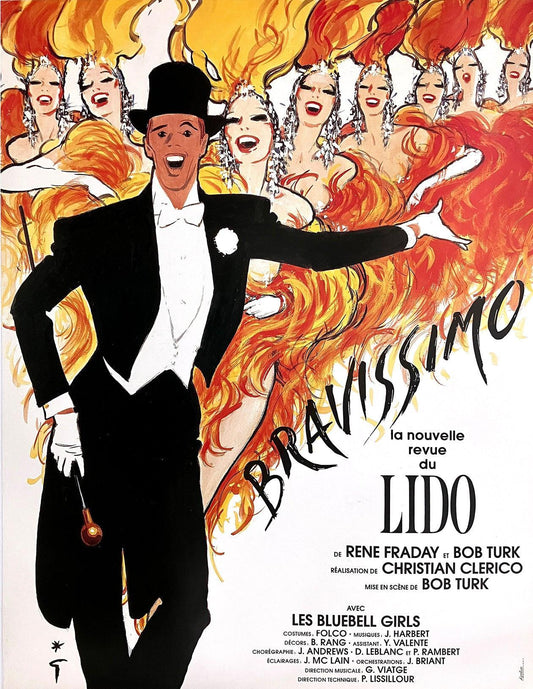 Original Vintage Rene Gruau Bravissimo Lido Poster C1990
