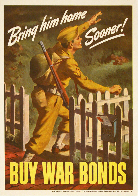Original World War II Poster 1943 for Abbott Labs - Bring Him Home Sooner by Lawrence Beall Smith