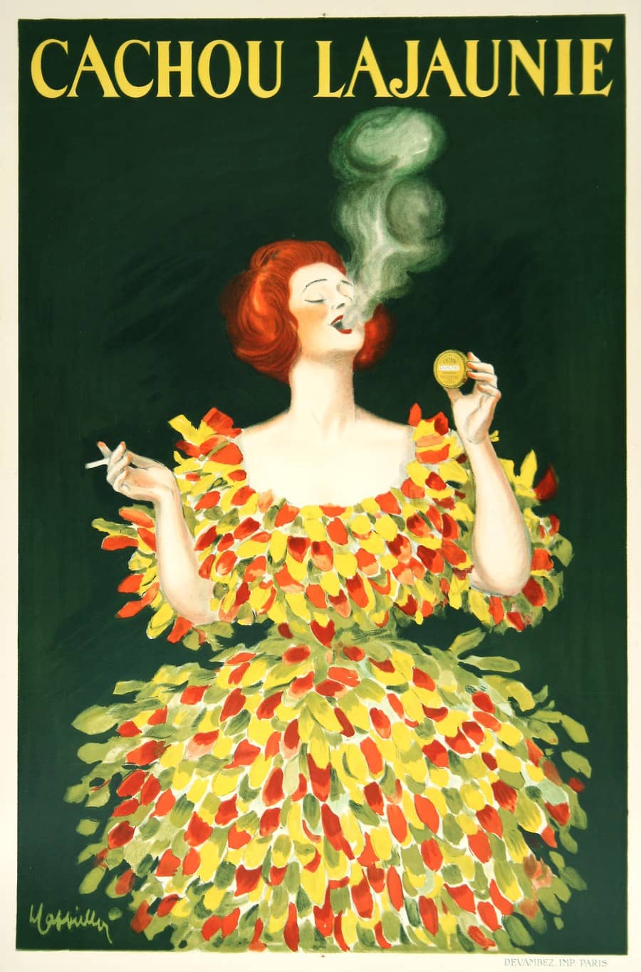 Leonetto Cappiello Original 1922 Poster for Cachou Lajaunie Breath Candy
