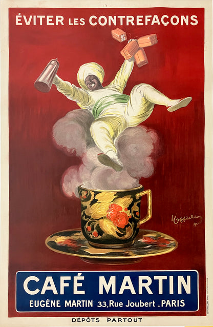 Original Cappiello Cafe' Martin Oversized Poster 1921 - RARE!!