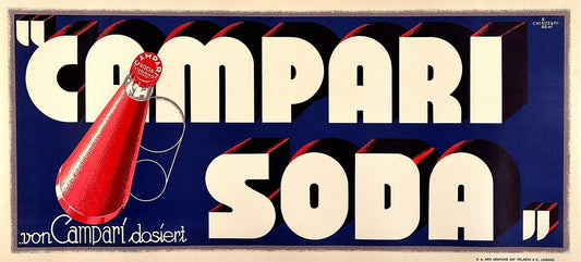 Original Vintage Campari Soda Dose Par Campari Banner c1950