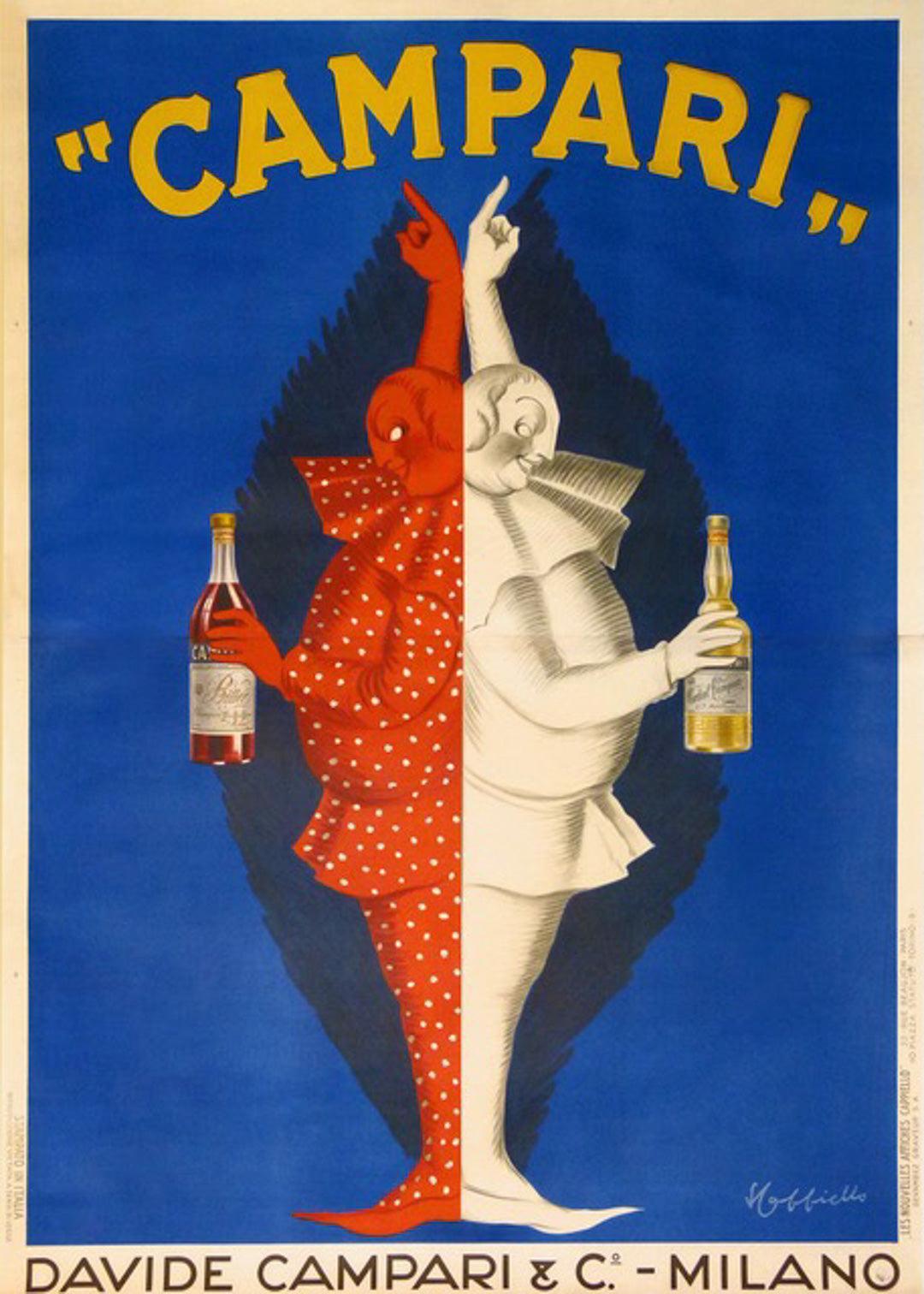 Original Vintage Rare Campari Clown Poster by Leonetto Cappiello c1922