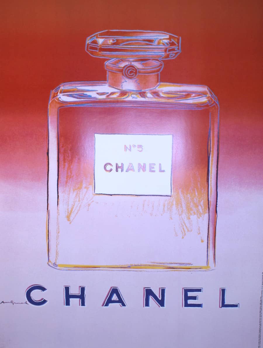 Original Vintage Chanel No. 5 Poster Bottle by Andy Warhol 1997