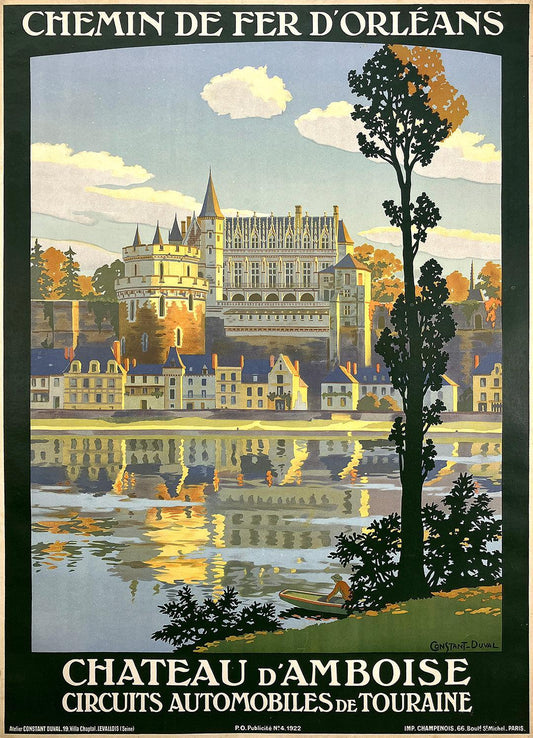 Original Vintage French Travel Poster - Chateau D'Amboise by Constant Duval 1922