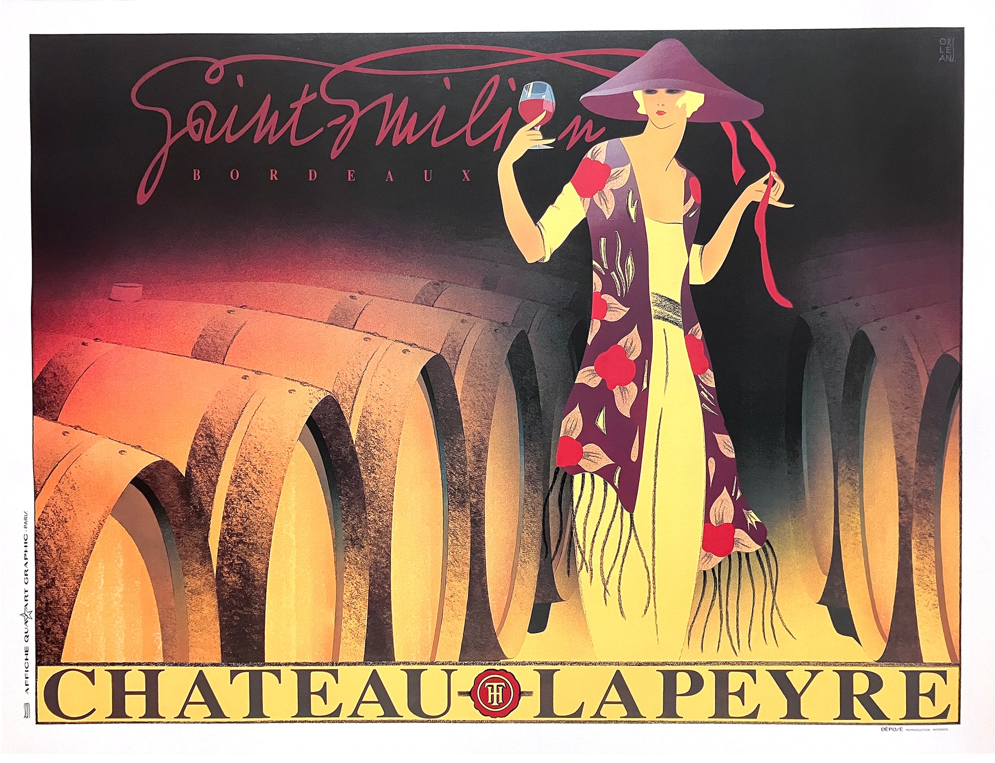 Original VIntage Chateau Lapeyre Horiizontal Poster by Philippe Sommer 1998