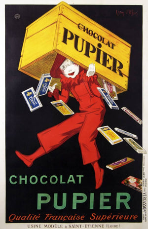 Original Vintage Jean Dylen Chocolat Pupier Poster 1927 RARE