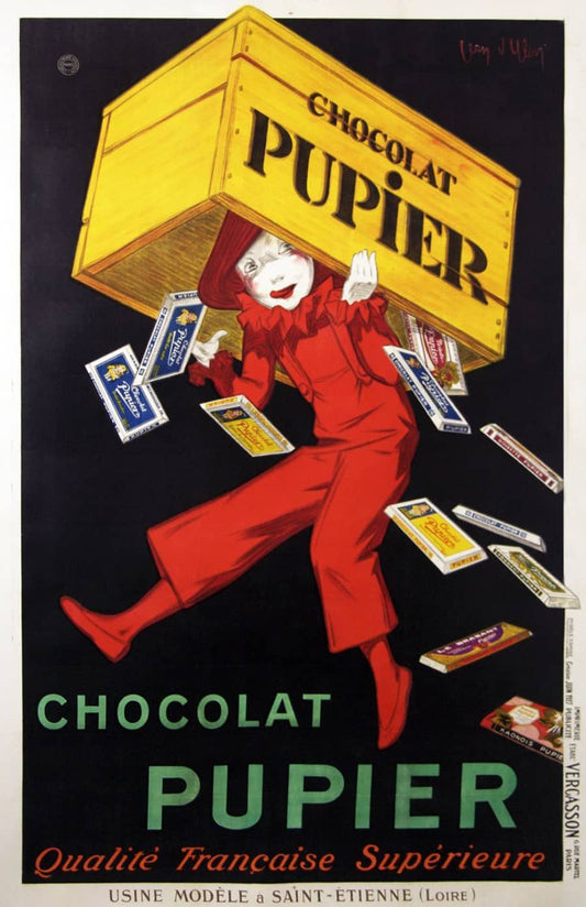 Original Vintage Jean Dylen Chocolat Pupier Poster 1927 RARE