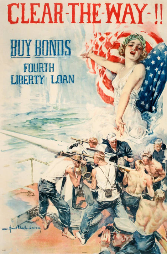 Original Clear the Way Poster 1918 by Howard Chandler Christy