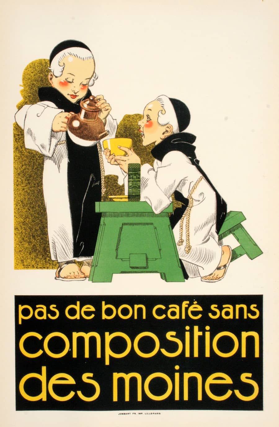 Original 1925 French Vintage Poster by Rene Vincent - Composition des Moines