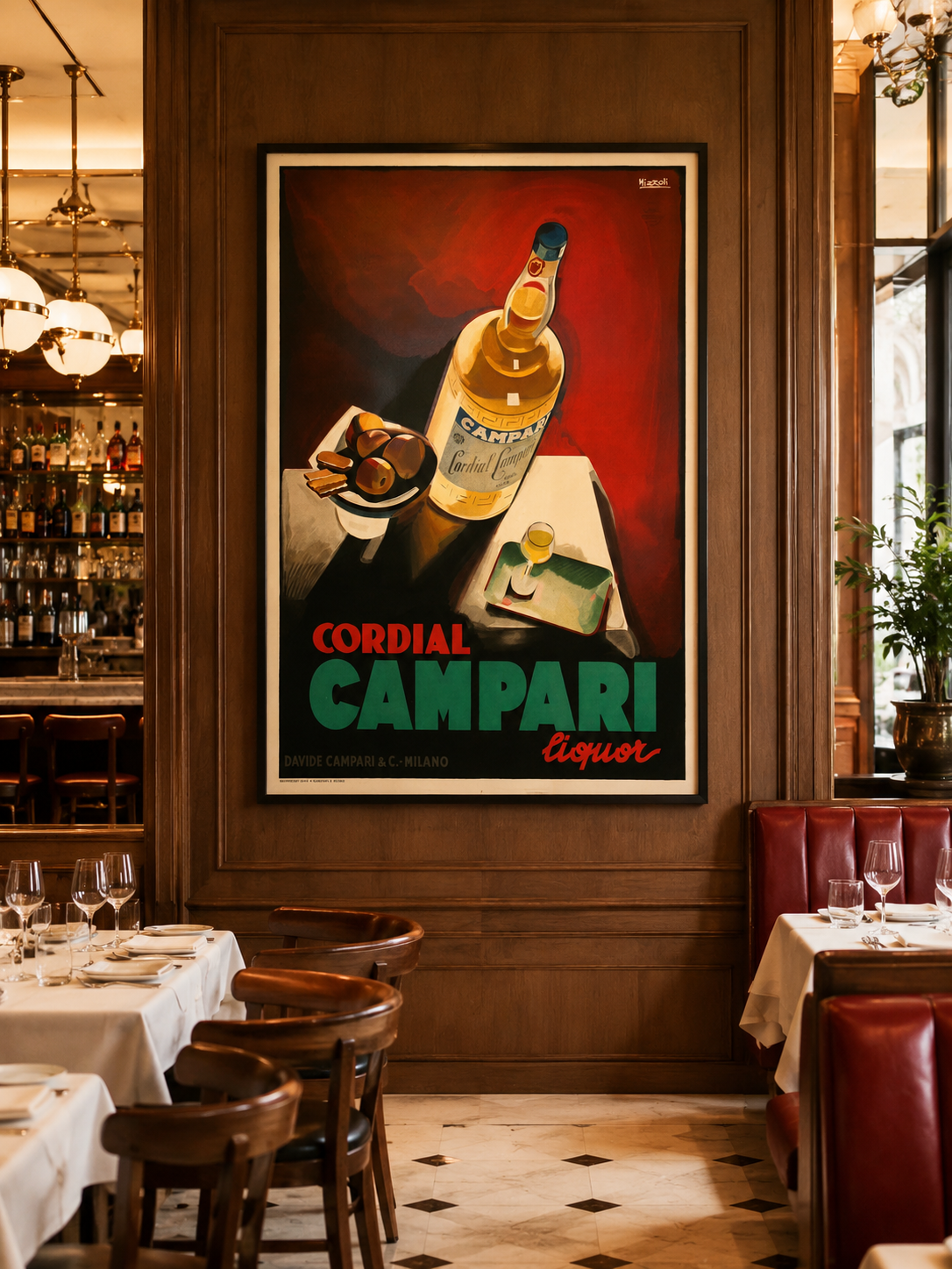 Cordial Campari Poster by Nizzoli 1926 Original - Art Deco Oversized