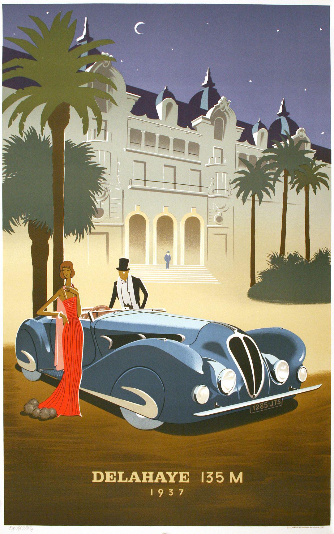 Original 1989 Pierre Fix Masseau Poster for Delahaye Hand Signed by the artist
