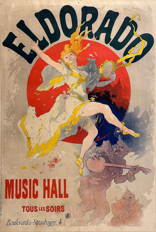Original Vintage Jules Cheret Poster Eldorado c1894 Belle Epoque