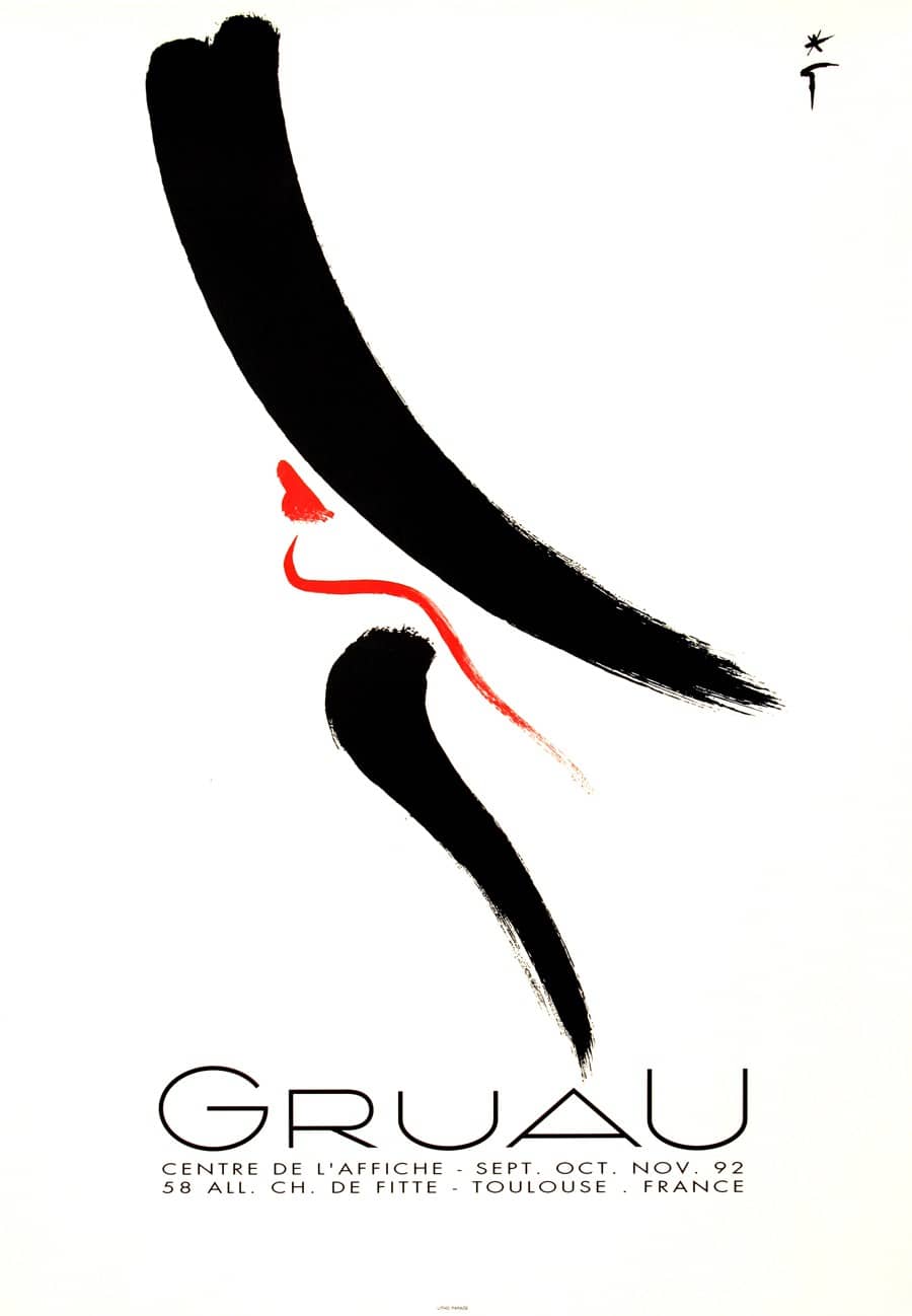 Original Rene Gruau Vintage Poster for a 1992 Art Exhibition