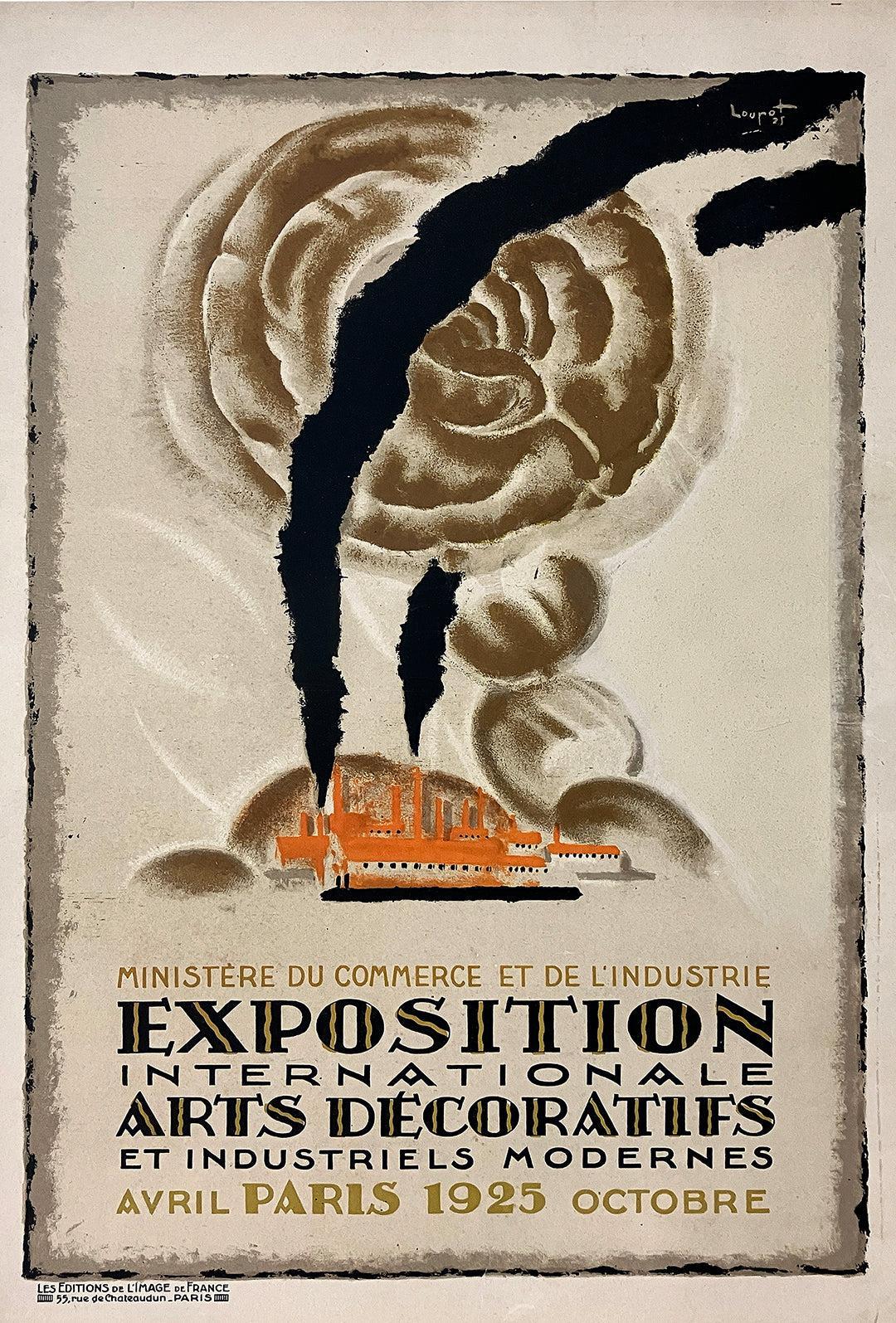 Original Vintage Exposition Internationale Arts Decoratifs by Charles Loupot 1925 - Art Deco