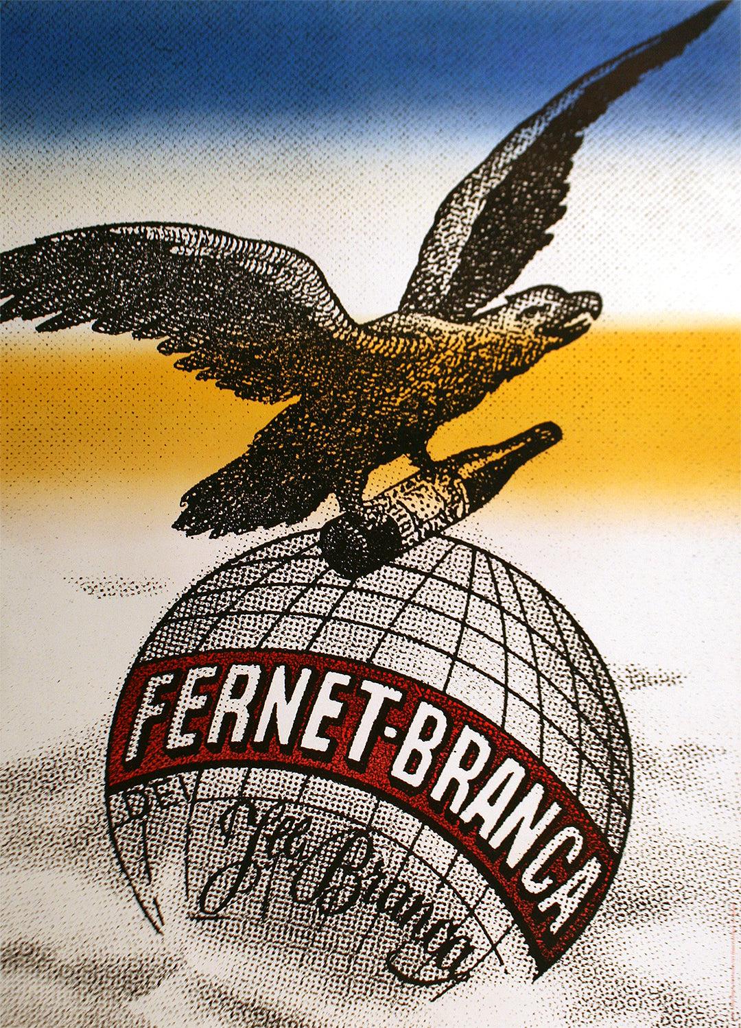 Original Vintage Fernet Branca Poster by Urs Glaser c1970