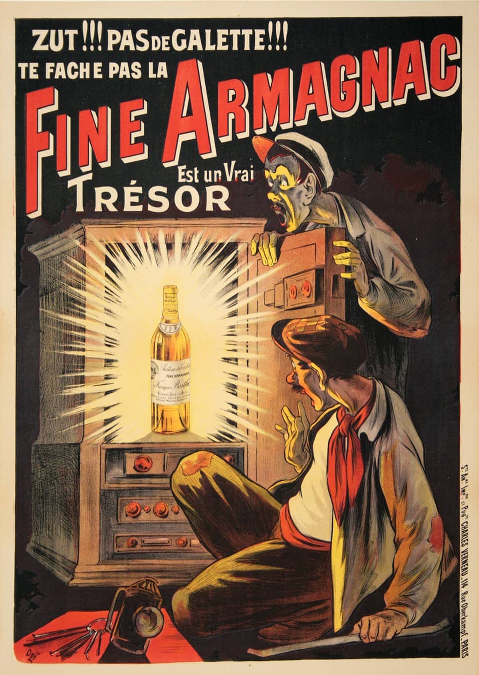 Original Vintage Fine Armagnac Poster by Eugene Oge c1920