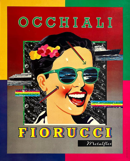 Original Vintage Fiorucci - Occhiali Glasses Poster c1975