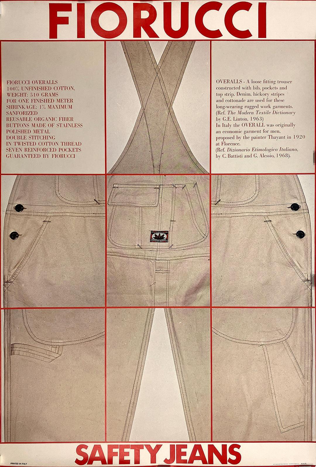 Original Vintage Fiorucci - Safety Jeans Poster C1975