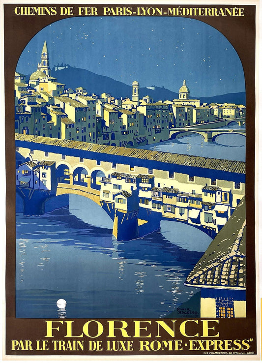 Original Vintage Roger Broders Poster - Florence for PLM 1921
