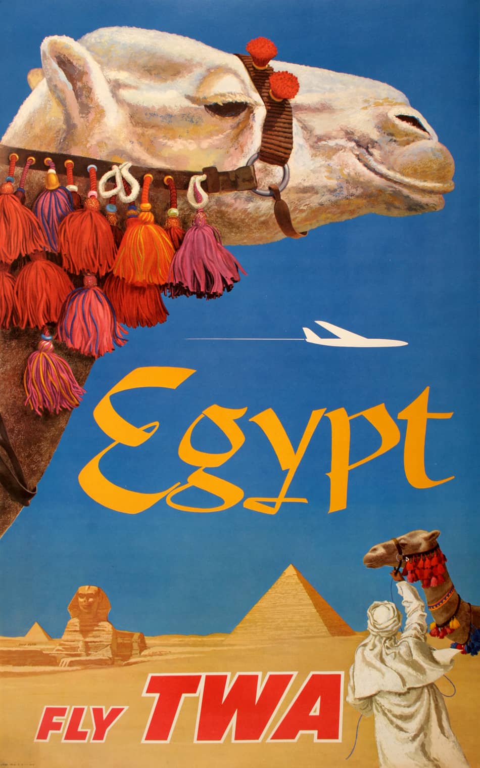 Original David Klein TWA Travel to Egypt Poster from the 1960's