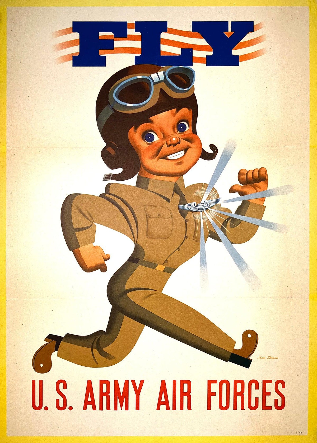 Usaf Poster Original Vintage WWII Air Force Poster Fly by Stan Ekman 1944