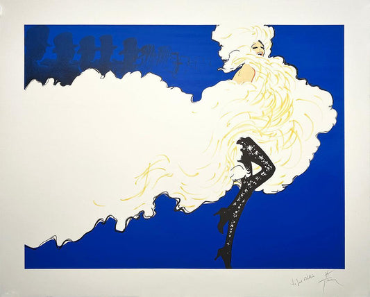 Original Signed and Dedicated Print by Rene Gruau Follies c1989