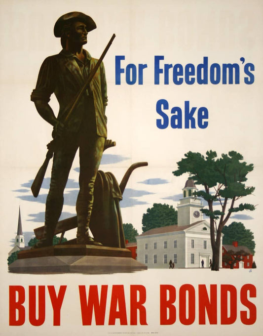 Original Vintage WWII Buy War Bonds Poster For Freedom's Sake