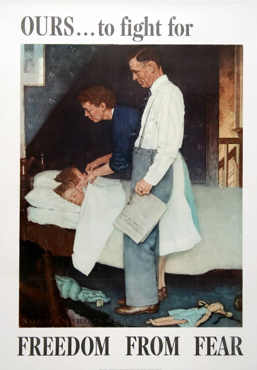 Freedom From Fear by Norman Rockwell 1943 - Original Poster Vintage in Large Format