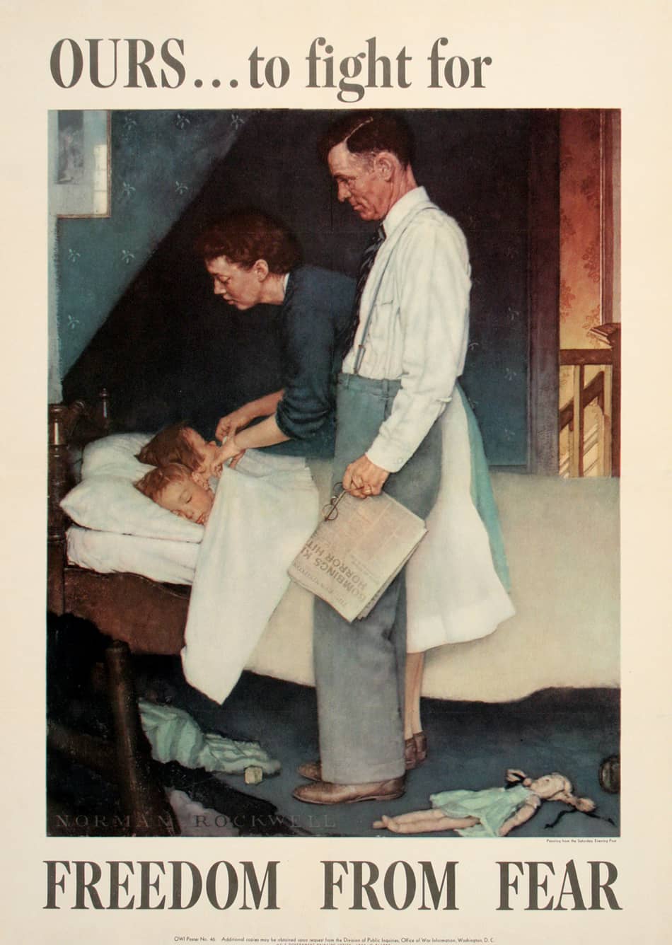 Norman Rockwell Original Freedom from Fear Poster from 1943
