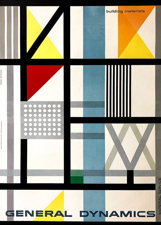 Original Vintage General Dynamics - Building Materials Poster by Erik Nitsche 1960