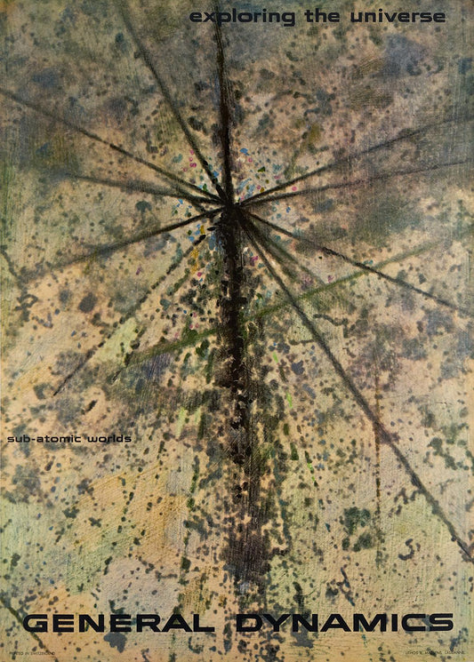 General Dynamics Original Vintage Poster - Subatomic Abstract by Erik Nitsche 1957