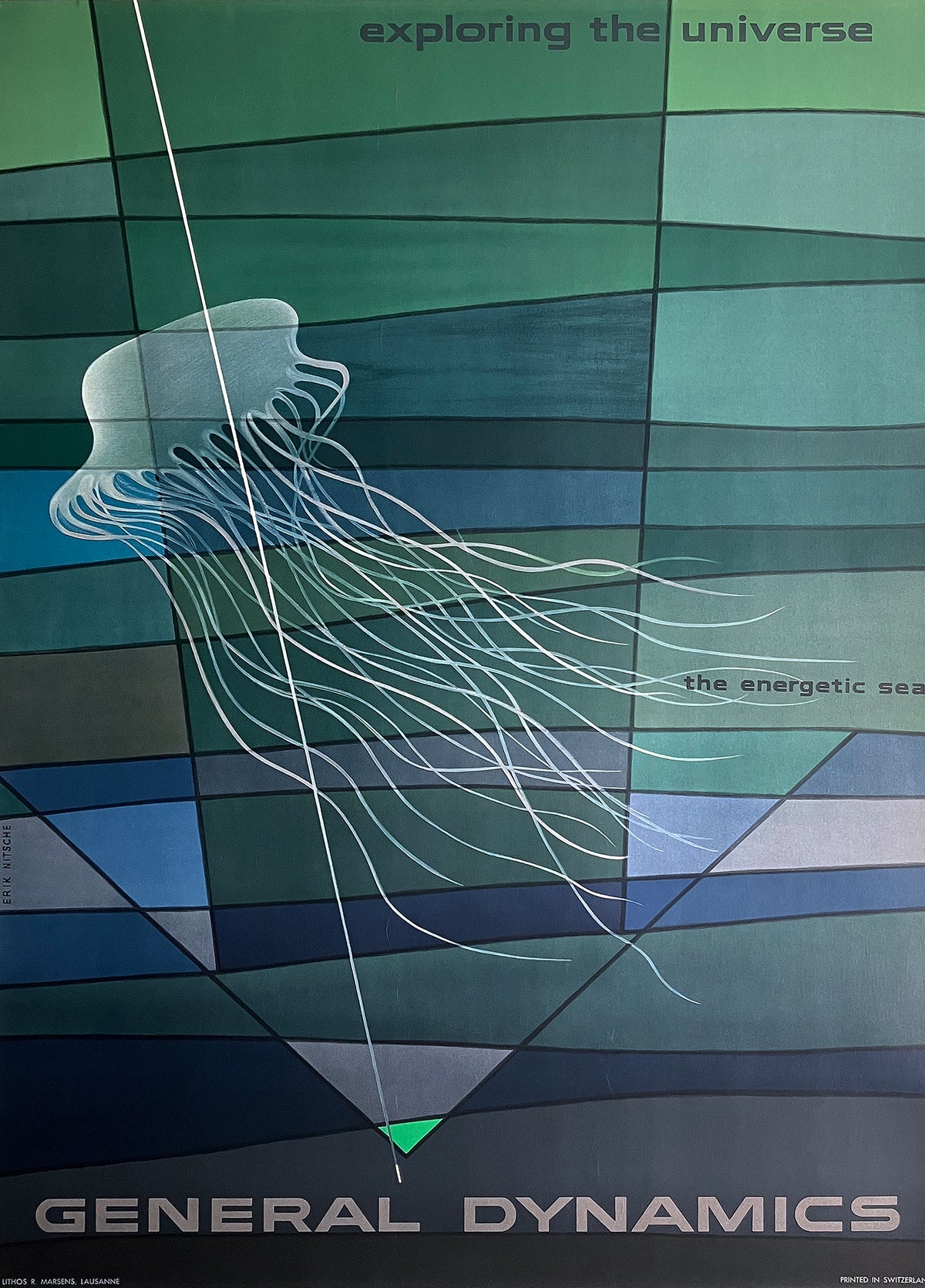 Original Vintage General Dyn amics - The Energetic Sea Poster by Erik Nitsche 1958