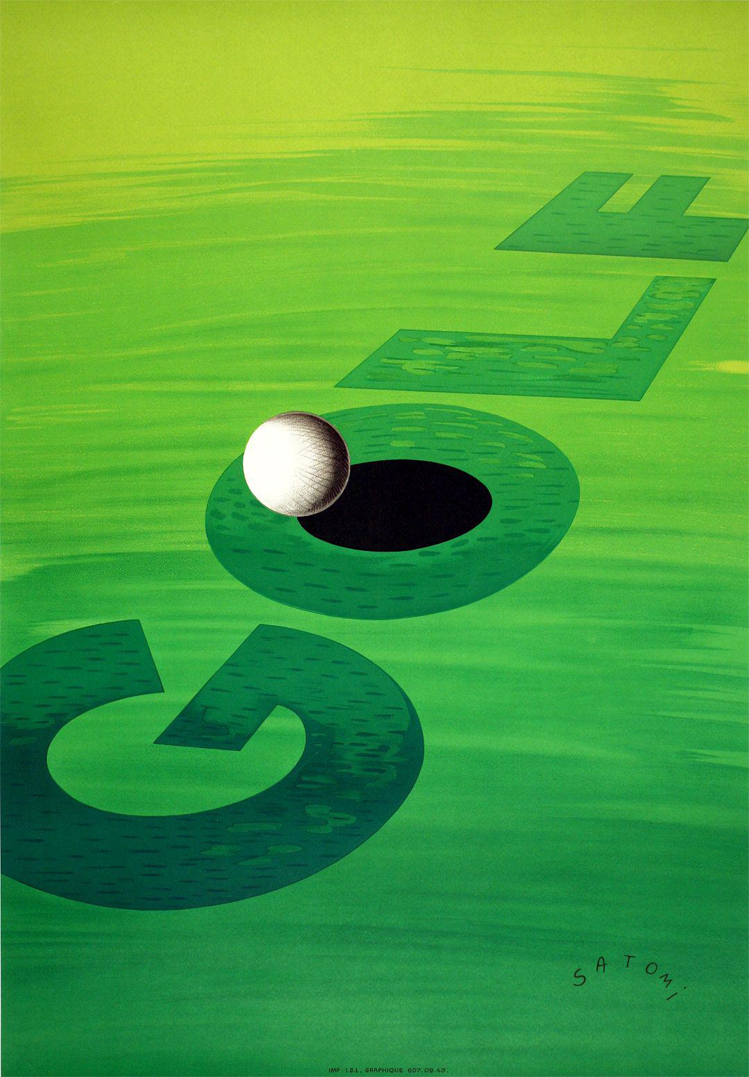 Original Golf Poster by Satomi c1960