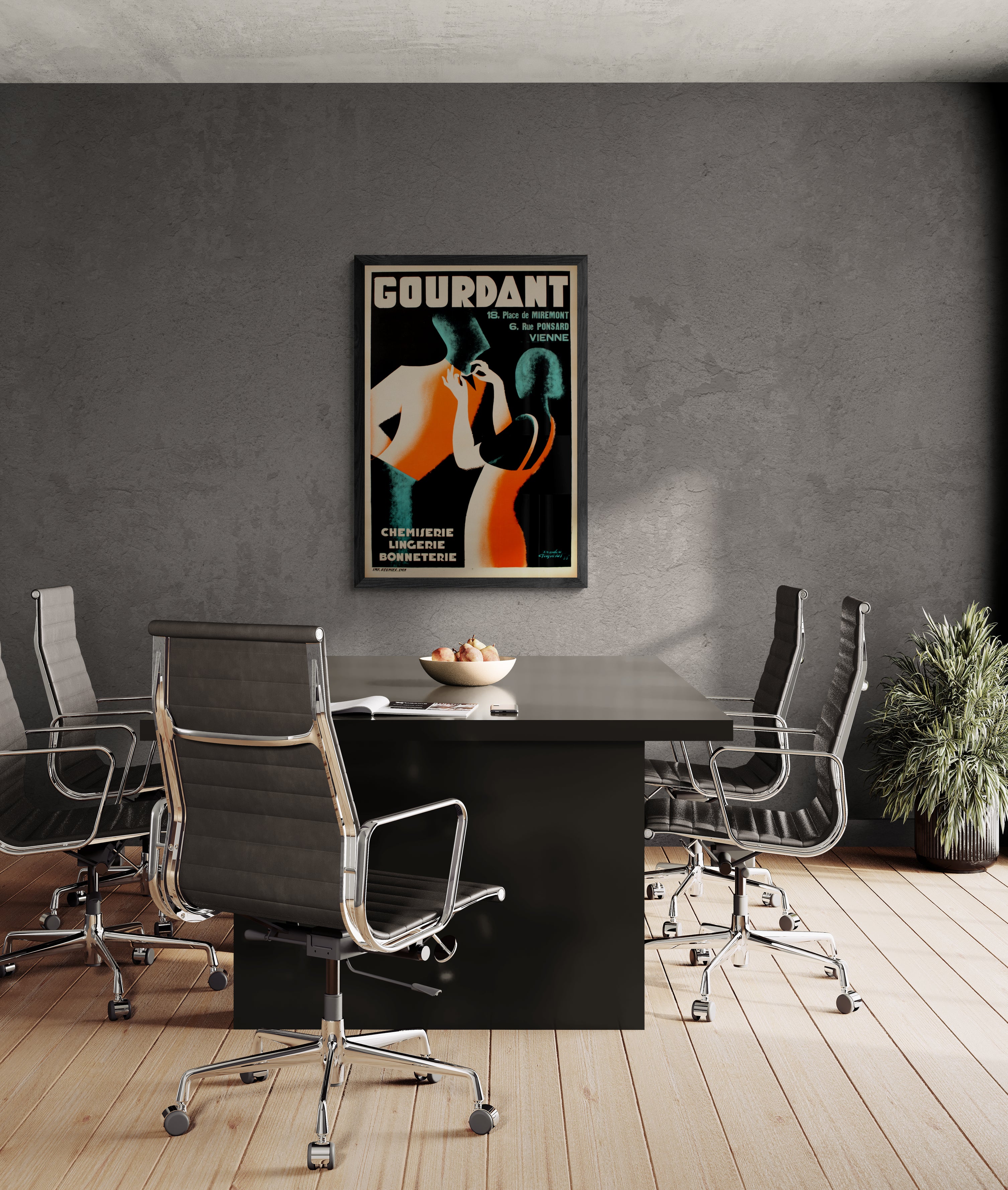 Gourdant 1933 Original Vintage French Poster for Clothing Store by