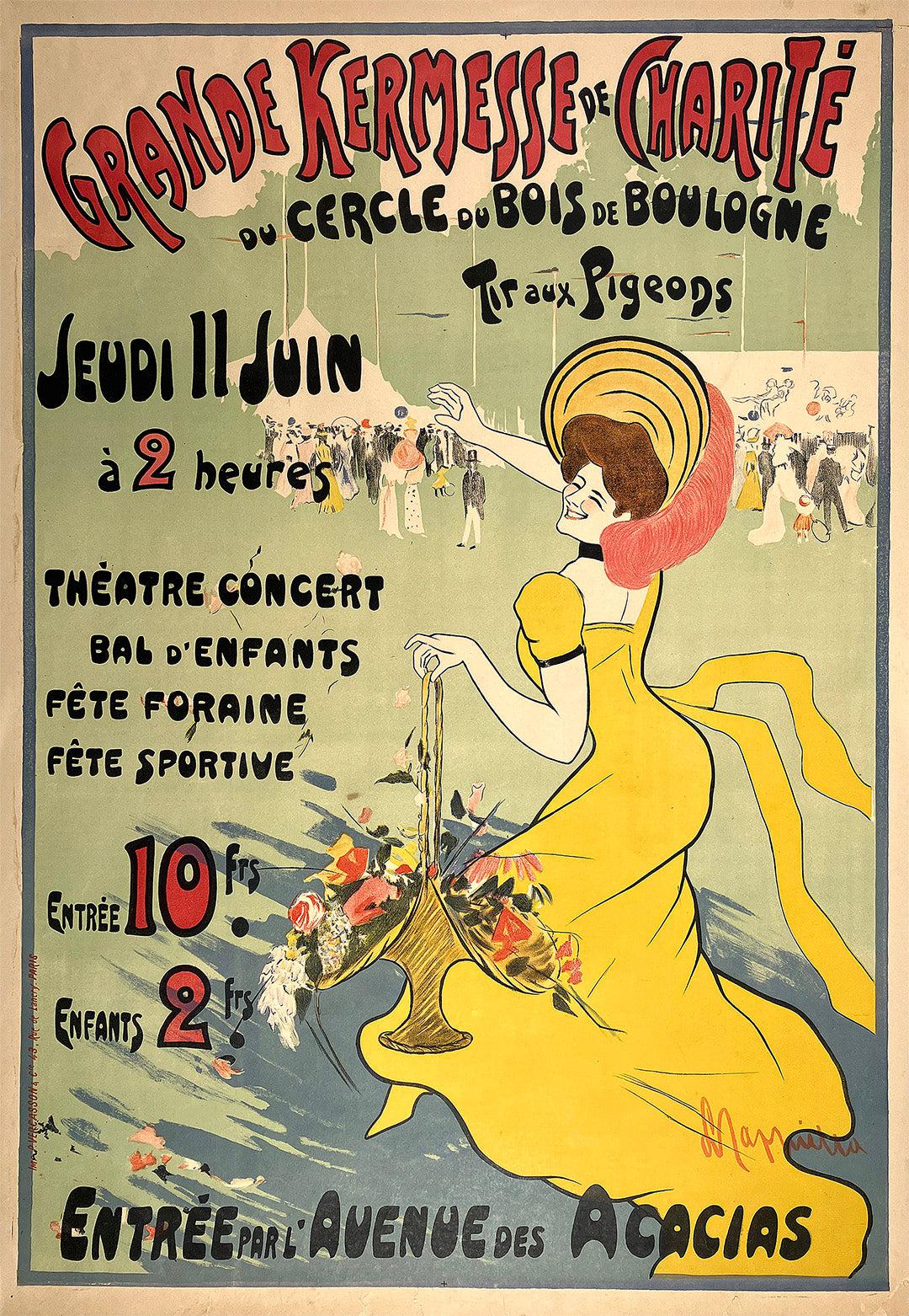 Original Vintage Grande Kermesse de Charite Poster by Leonetto Cappiello 1903 Paris