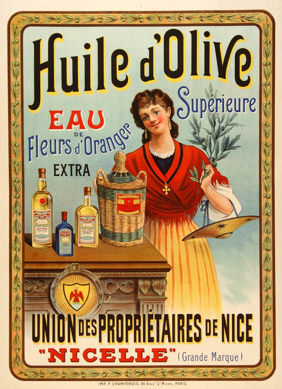 Original Vintage Huile D'Olive Superiore Poster C1910
